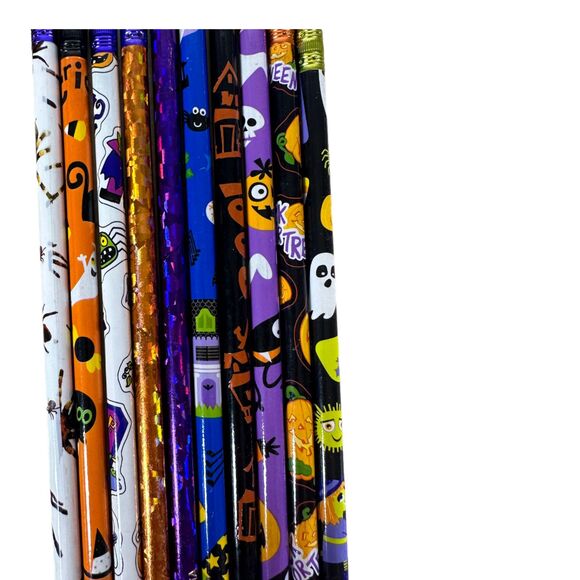 Vintage 90s Lot of Halloween Pencils and Erasers (10 pencils 11 erasers) NEW - Picture 2 of 2